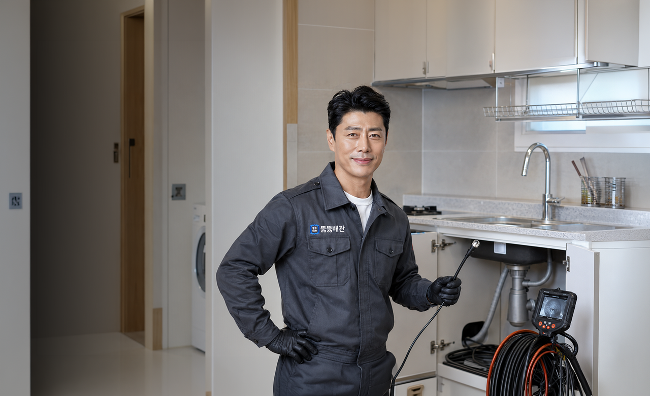 전문 장비를 갖춘 뚫뚫배관 기사